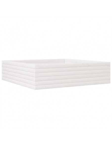 Fioriera da Giardino Bianca 90x90x23 cm Legno Massello di Pino