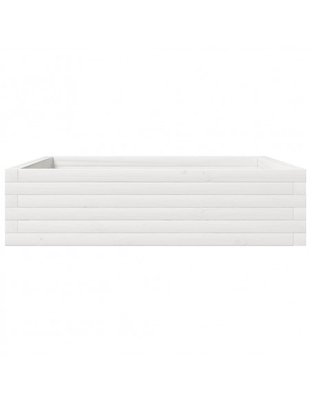 Fioriera da Giardino Bianca 90x90x23 cm Legno Massello di Pino