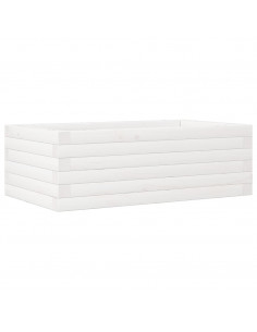 Fioriera da Giardino Bianca 70x40x23 cm Legno Massello di Pino 2