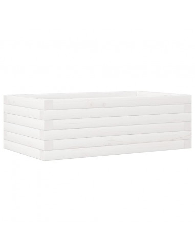 Fioriera da Giardino Bianca 70x40x23 cm Legno Massello di Pino
