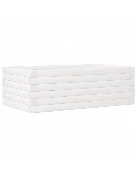 Fioriera da Giardino Bianca 70x40x23 cm Legno Massello di Pino