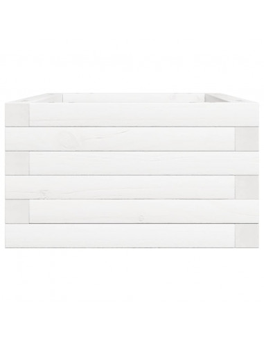 Fioriera da Giardino Bianca 70x40x23 cm Legno Massello di Pino