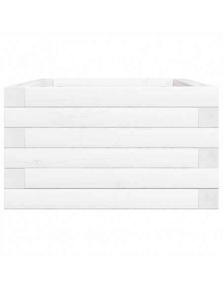 Fioriera da Giardino Bianca 70x40x23 cm Legno Massello di Pino