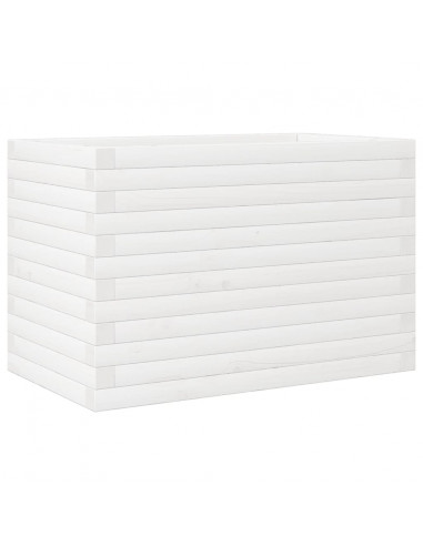 Fioriera da Giardino Bianca 70x40x46 cm Legno Massello di Pino