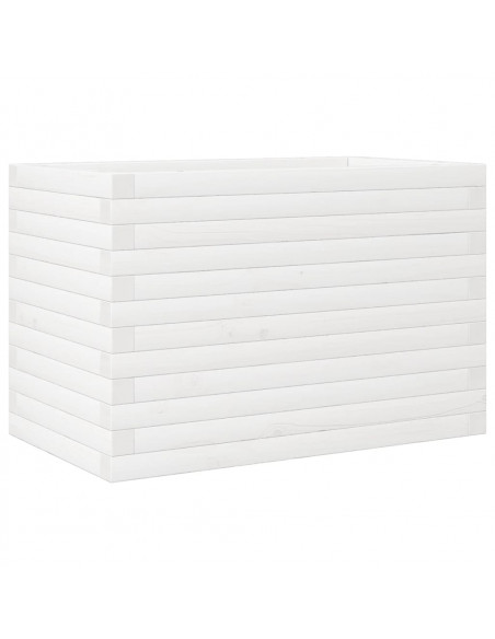 Fioriera da Giardino Bianca 70x40x46 cm Legno Massello di Pino