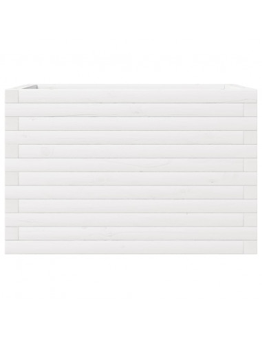 Fioriera da Giardino Bianca 70x40x46 cm Legno Massello di Pino