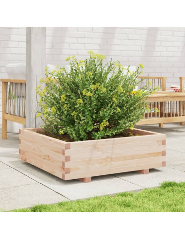 Fioriera da Giardino 80x80x26,5 cm in Legno Massello di Pino