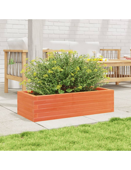 Fioriera Giardino Marrone Cera 90x40x23 cm Legno Massello Pino