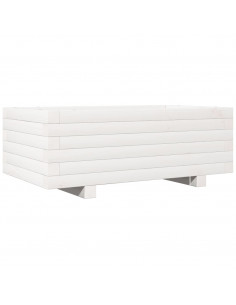 Fioriera da Giardino Bianca 70x40x26,5cm Legno Massello di Pino 2