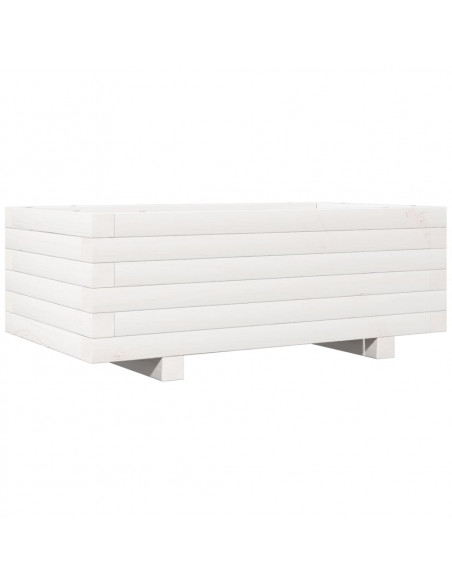 Fioriera da Giardino Bianca 70x40x26,5cm Legno Massello di Pino