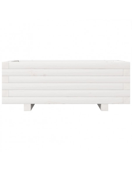 Fioriera da Giardino Bianca 70x40x26,5cm Legno Massello di Pino
