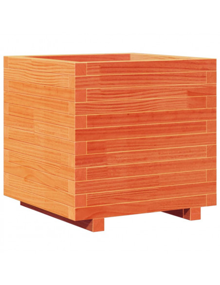 Fioriera Giardino Marrone Cera 50x50x49,5cm Legno Massello Pino