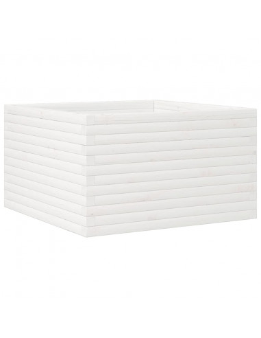 Fioriera da Giardino Bianca 80x80x45,5cm Legno Massello di Pino