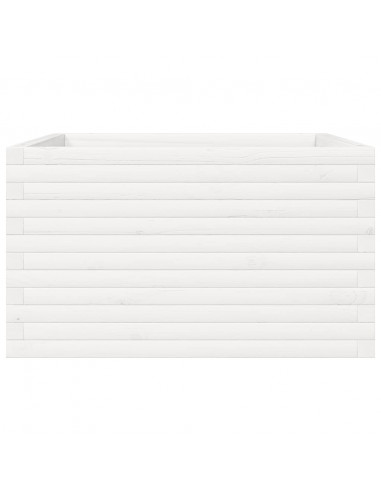 Fioriera da Giardino Bianca 80x80x45,5cm Legno Massello di Pino