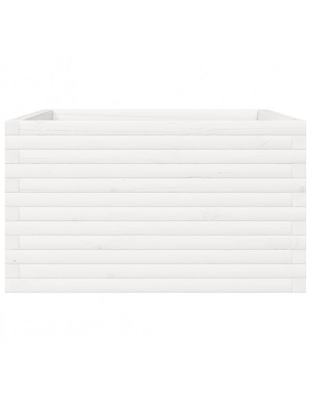 Fioriera da Giardino Bianca 80x80x45,5cm Legno Massello di Pino