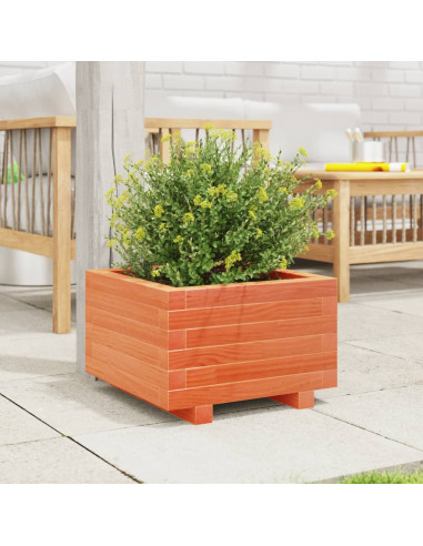 Fioriera Giardino Marrone Cera 40x40x26,5cm Legno Massello Pino