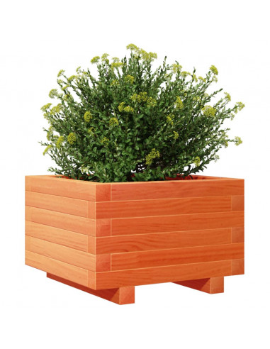 Fioriera Giardino Marrone Cera 40x40x26,5cm Legno Massello Pino