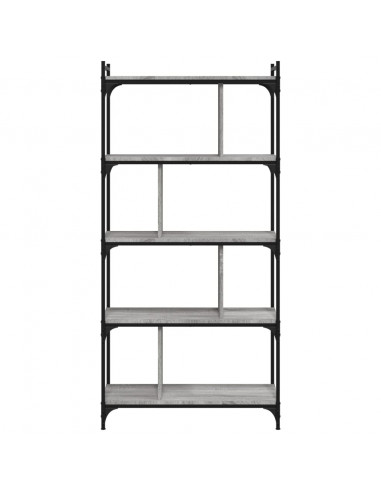 Libreria Grigio Sonoma 5 Ripiani 76x32x158 cm Legno Multistrato