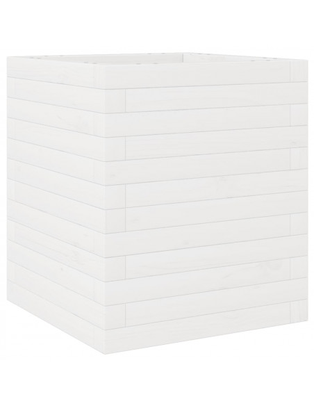 Fioriera da Giardino Bianca 40x40x46 cm Legno Massello di Pino