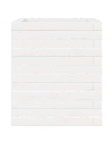 Fioriera da Giardino Bianca 40x40x46 cm Legno Massello di Pino