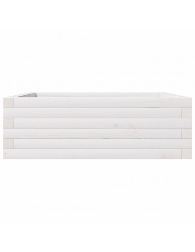 Fioriera da Giardino Bianca 70x70x23 cm Legno Massello di Pino