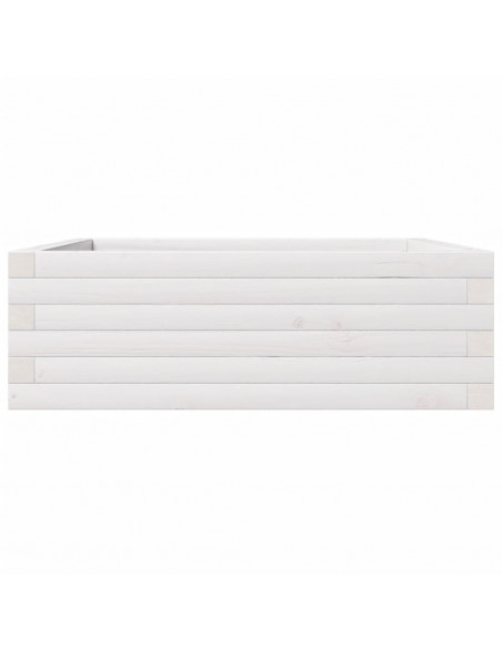 Fioriera da Giardino Bianca 70x70x23 cm Legno Massello di Pino