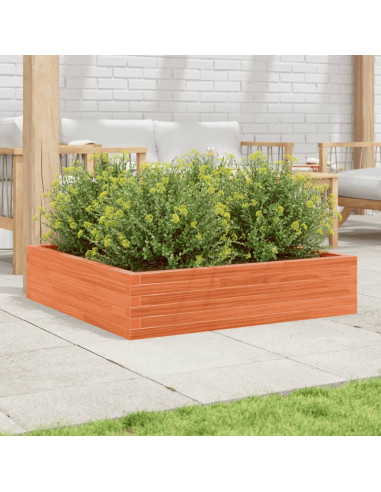 Fioriera Giardino Marrone Cera 100x100x23 Legno Massello Pino