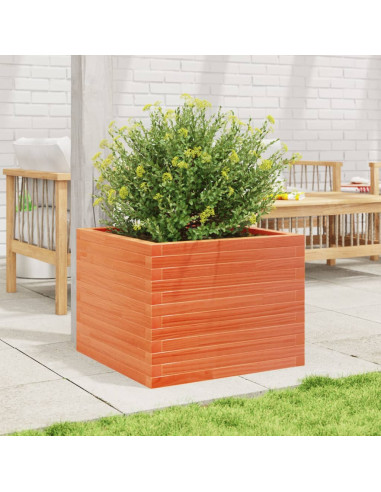 Fioriera Giardino Marrone Cera 60x60x45,5cm Legno Massello Pino