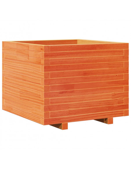 Fioriera Giardino Marrone Cera 60x60x49,5cm Legno Massello Pino