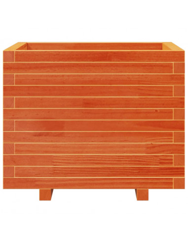 Fioriera Giardino Marrone Cera 60x60x49,5cm Legno Massello Pino