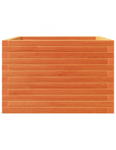 Fioriera Giardino Marrone Cera 70x70x46 cm Legno Massello Pino