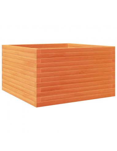 Fioriera Giardino Marrone Cera 80x80x46 cm Legno Massello Pino