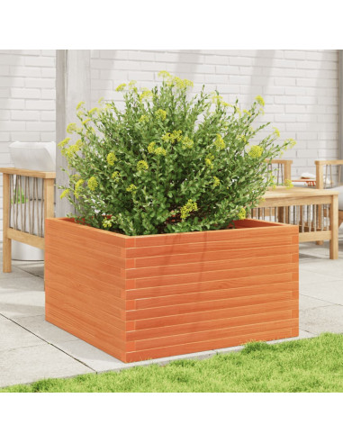 Fioriera Giardino Marrone Cera 80x80x46 cm Legno Massello Pino