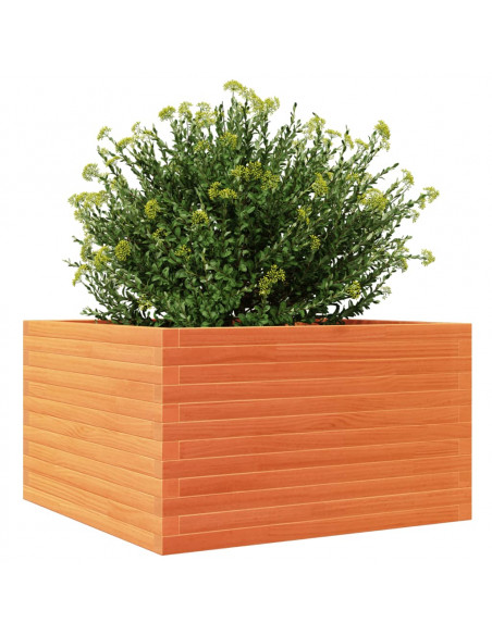 Fioriera Giardino Marrone Cera 80x80x46 cm Legno Massello Pino