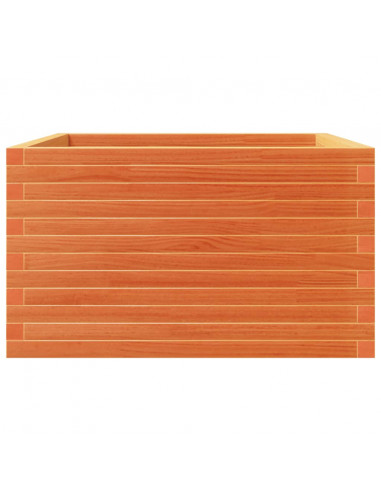 Fioriera Giardino Marrone Cera 80x80x46 cm Legno Massello Pino