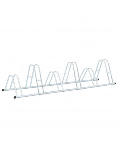 Supporto per 6 Bici da Pavimento Autoportante Acciaio Zincato 2