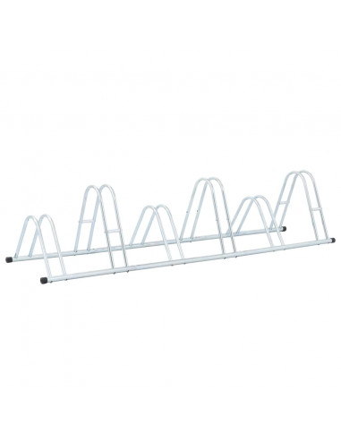 Supporto per 6 Bici da Pavimento Autoportante Acciaio Zincato