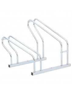Supporto per 2 Bici da Pavimento Autoportante Acciaio Zincato 2