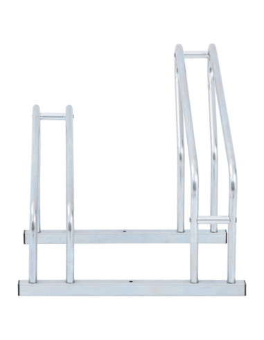 Supporto per 2 Bici da Pavimento Autoportante Acciaio Zincato