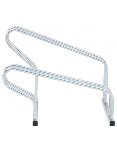 Supporto per 2 Bici da Pavimento Autoportante Acciaio Zincato