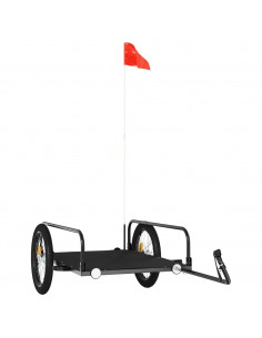 Rimorchio da Bici Nero 135x70x37 cm in Ferro 2