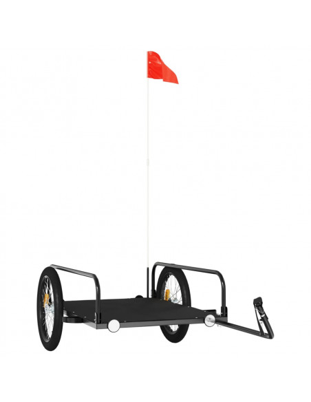 Rimorchio da Bici Nero 135x70x37 cm in Ferro