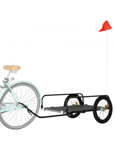 Rimorchio da Bici Nero 135x70x37 cm in Ferro