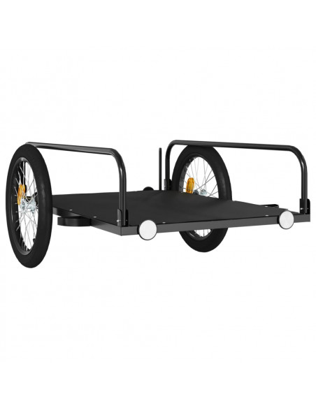 Rimorchio da Bici Nero 135x70x37 cm in Ferro
