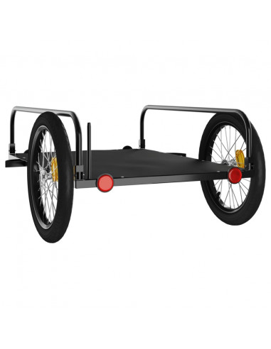 Rimorchio da Bici Nero 135x70x37 cm in Ferro