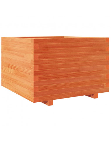 Fioriera Giardino Marrone Cera 70x70x49,5cm Legno Massello Pino