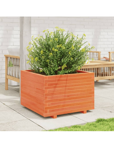 Fioriera Giardino Marrone Cera 70x70x49,5cm Legno Massello Pino