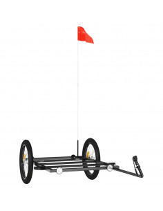 Rimorchio da Bici Nero 135x68x37 cm in Ferro 2