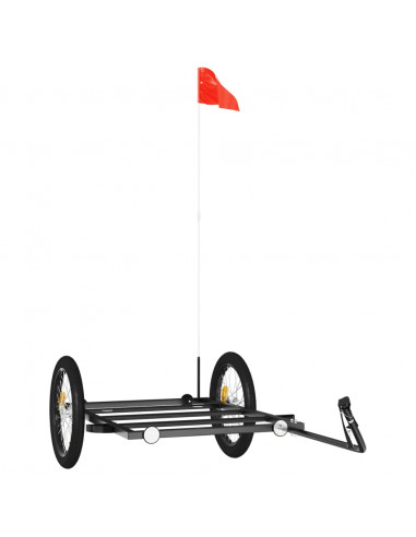 Rimorchio da Bici Nero 135x68x37 cm in Ferro