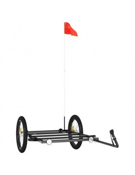 Rimorchio da Bici Nero 135x68x37 cm in Ferro